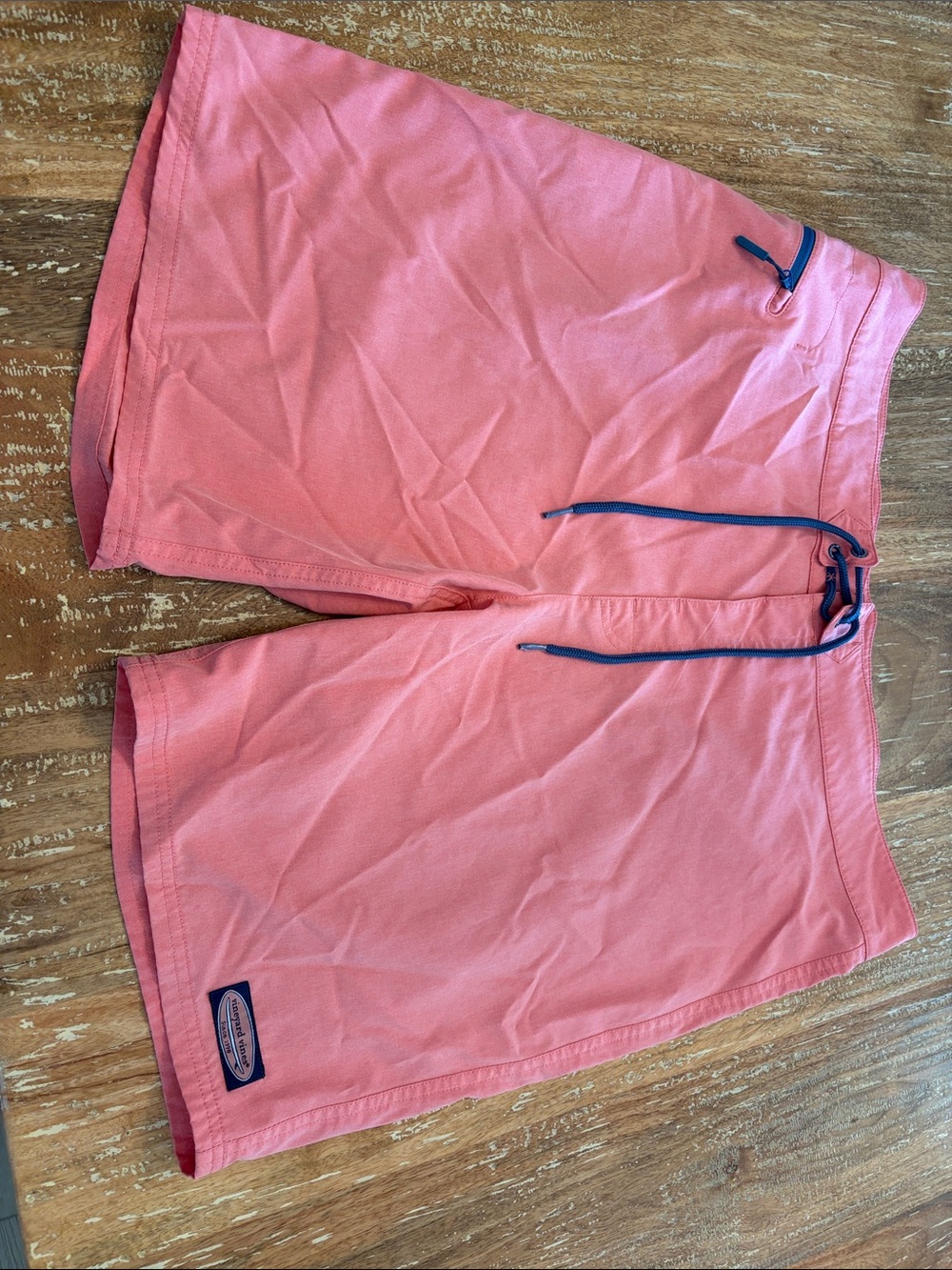 Vineyard Vines Men’s Coral Pink Hybrid Shorts with Navy Drawcord